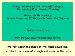 Conceptual models from the MetEd program Meteorology Education and Training Mesoscale Meteorology