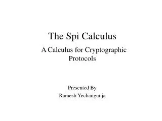 The Spi Calculus