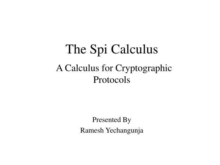 the spi calculus