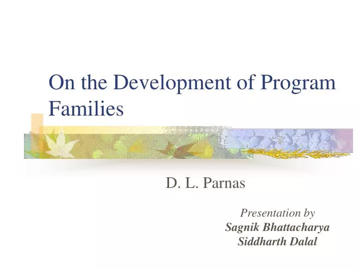 on the development of program families