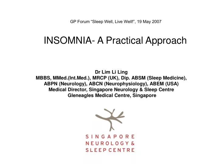 gp forum sleep well live well 19 may 2007 insomnia a practical approach