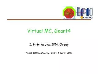 Virtual MC, Geant4