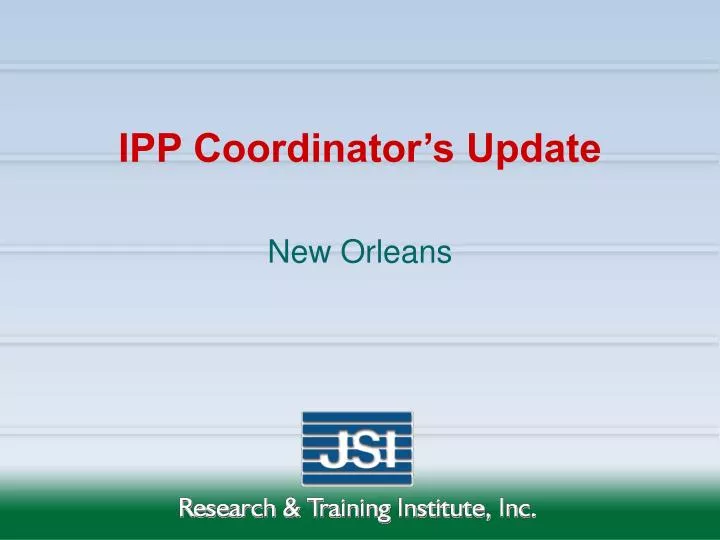 ipp coordinator s update