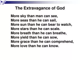 The Extravagance of God