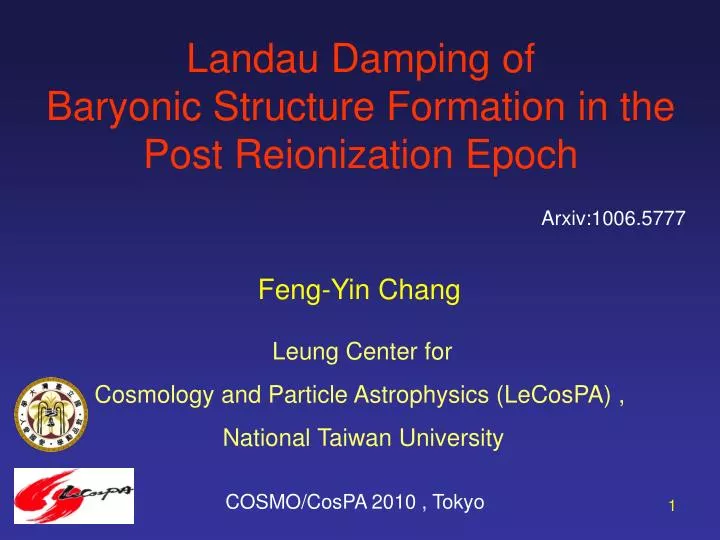 landau damping of baryonic structure formation in the post reionization epoch