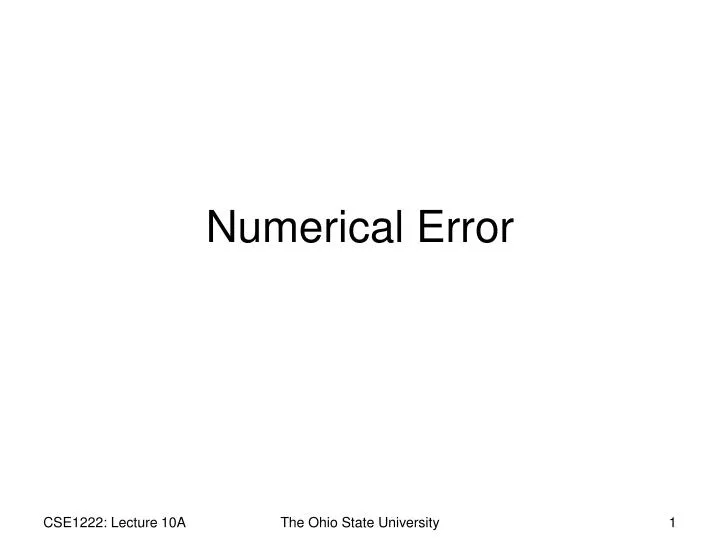 numerical error