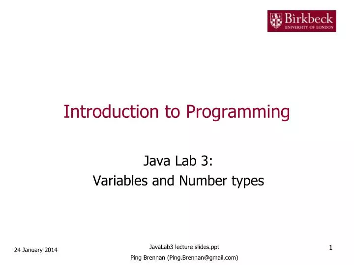 introduction to programming