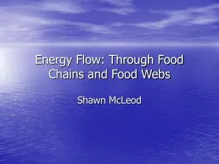 Energy Flow: Through Food Chains and Food Webs