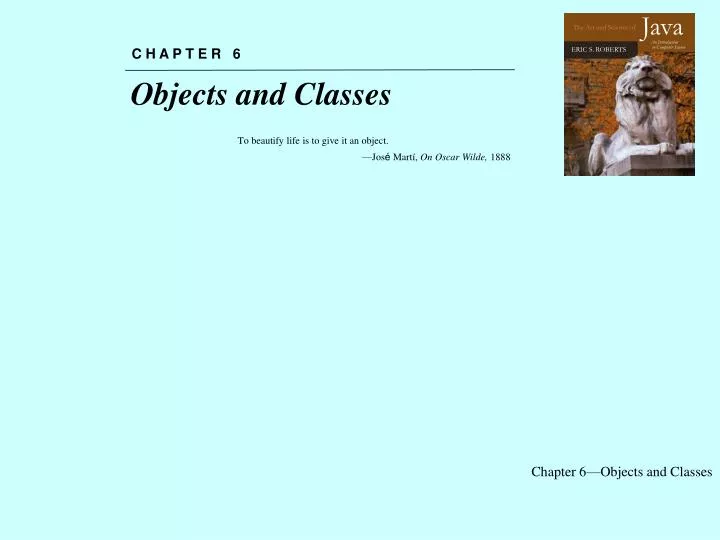 chapter 6 objects and classes