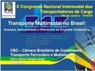 x congresso nacional intermodal dos transportadores de carga rio de janeiro 19 08 09