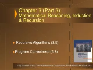 Chapter 3 (Part 3): Mathematical Reasoning, Induction &amp; Recursion