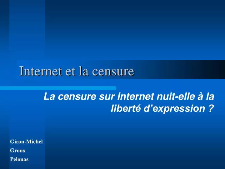 internet et la censure