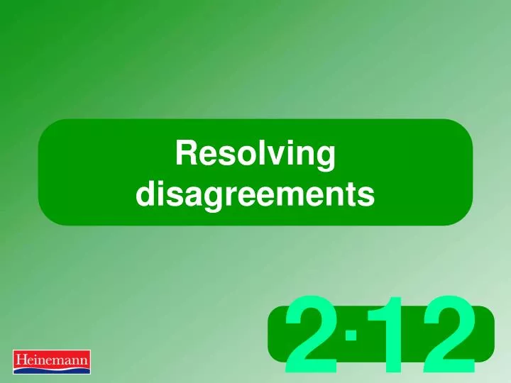 resolving disagreements