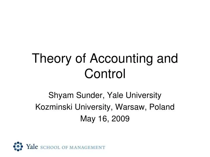 theory of accounting and control