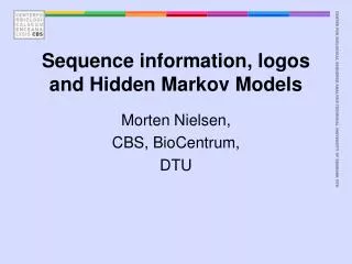 Sequence information, logos and Hidden Markov Models