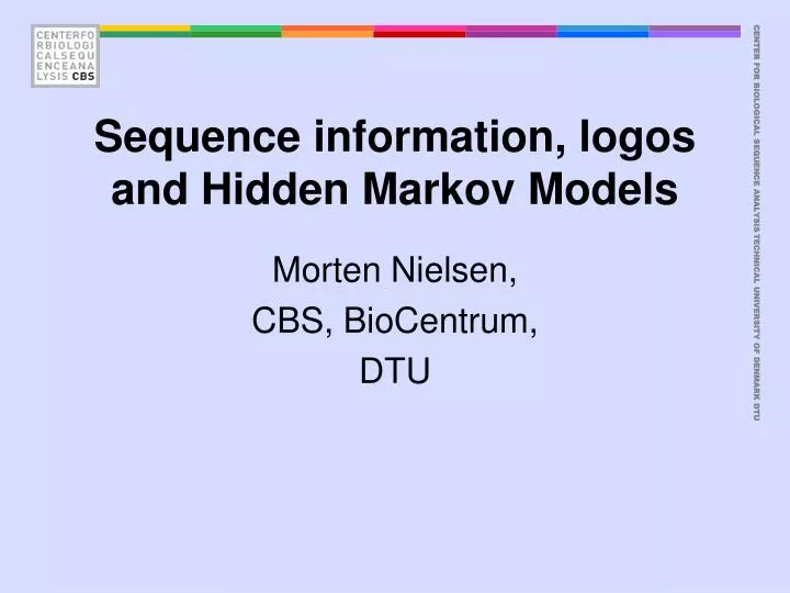 sequence information logos and hidden markov models