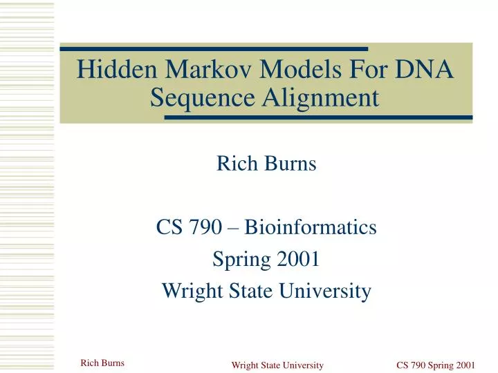 hidden markov models for dna sequence alignment