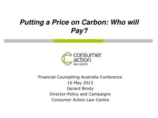 Putting a Price on Carbon: Who will Pay?