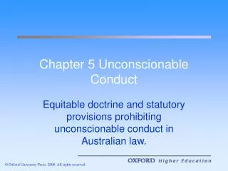 Chapter 5 Unconscionable Conduct