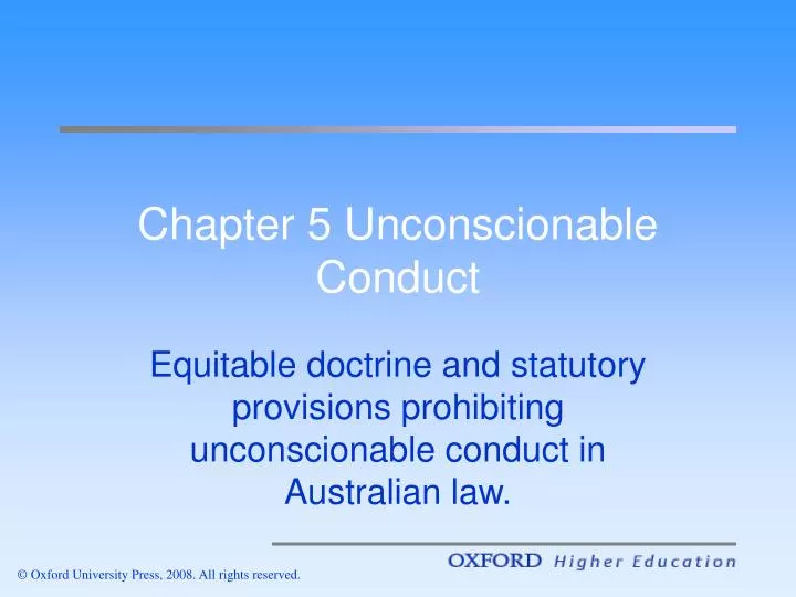 chapter 5 unconscionable conduct