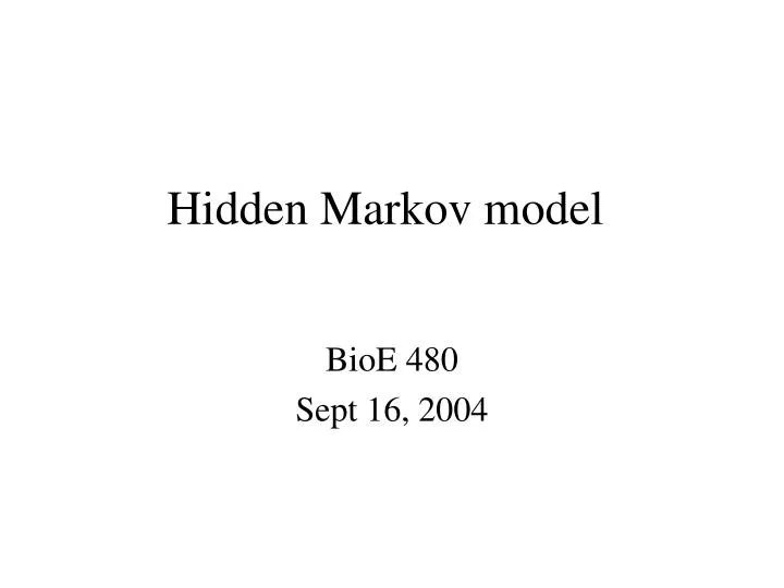 hidden markov model