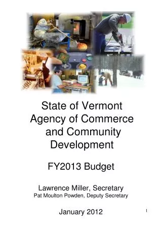 State of Vermont Agency of Commerce and Community Development