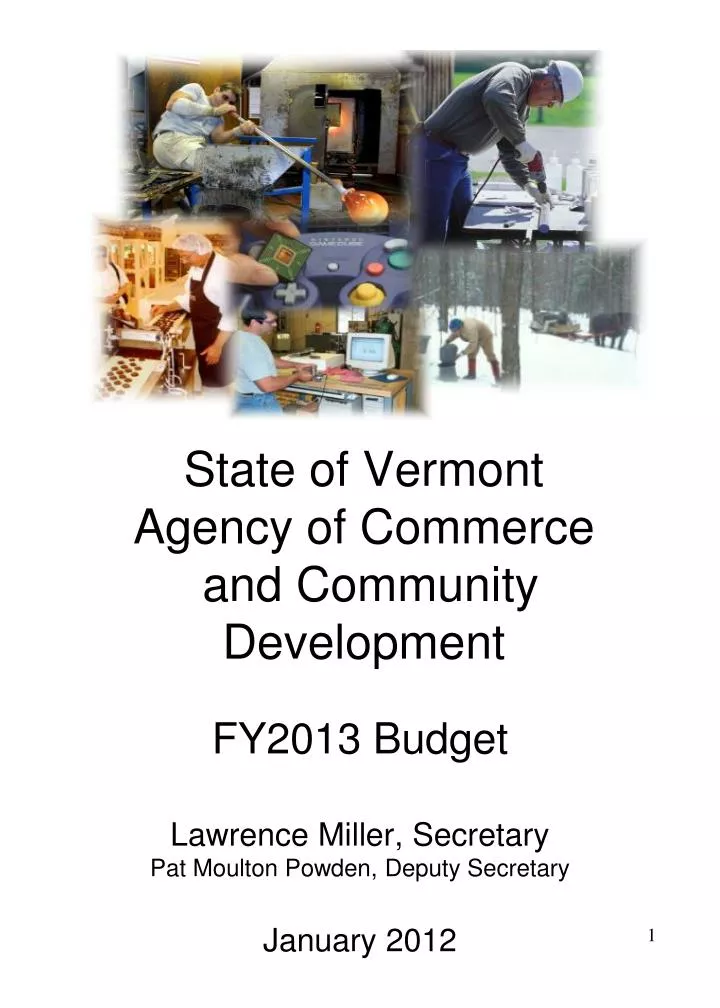state of vermont agency of commerce and community development