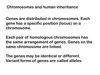 Chromosomes and human inheritance