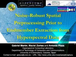 Noise-Robust Spatial Preprocessing Prior to Endmember Extraction from Hyperspectral Data