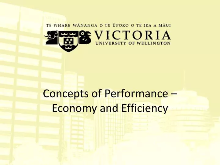 concepts of performance economy and efficiency
