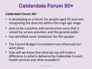 Calderdale Forum 50+