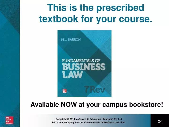 this is the prescribed textbook for your course