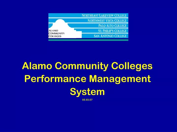 alamo community colleges performance management system 05 03 07
