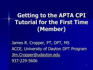 Getting to the APTA CPI Tutorial for the First Time (Member)