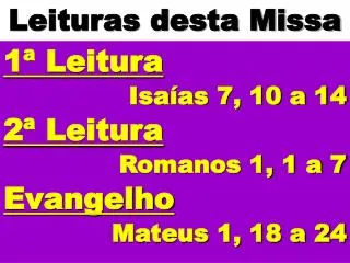 leituras desta missa