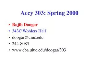 Accy 303: Spring 2000