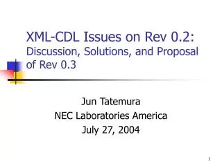 XML-CDL Issues on Rev 0.2: Discussion, Solutions, and Proposal of Rev 0.3
