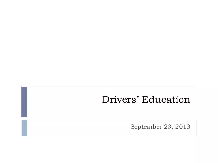 drivers education