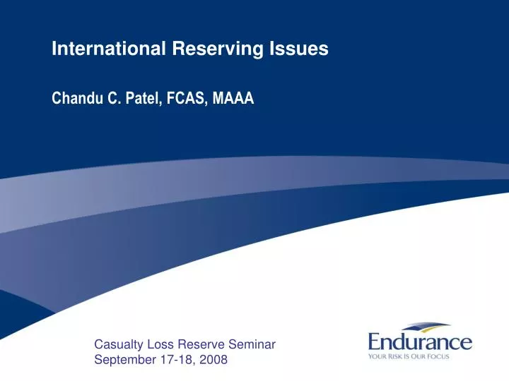 international reserving issues