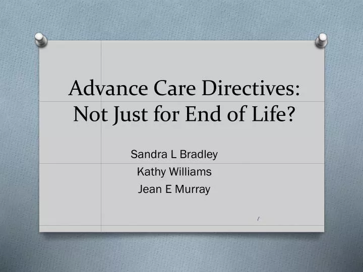 advance care directives not just for end of life