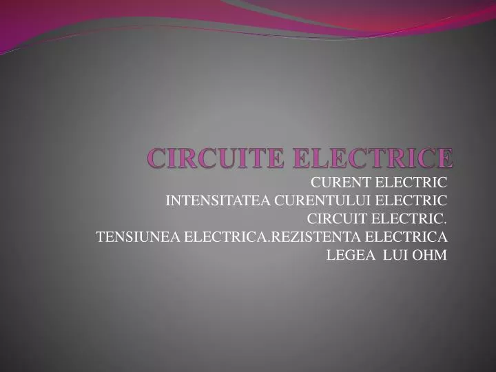 circuite electrice