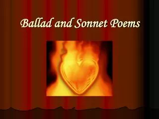 Ballad and Sonnet Poems