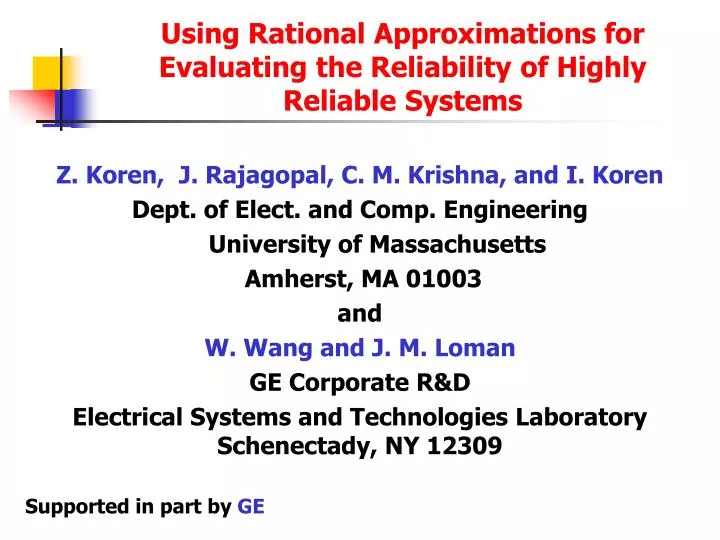 using rational approximations for evaluating the reliability of highly reliable systems