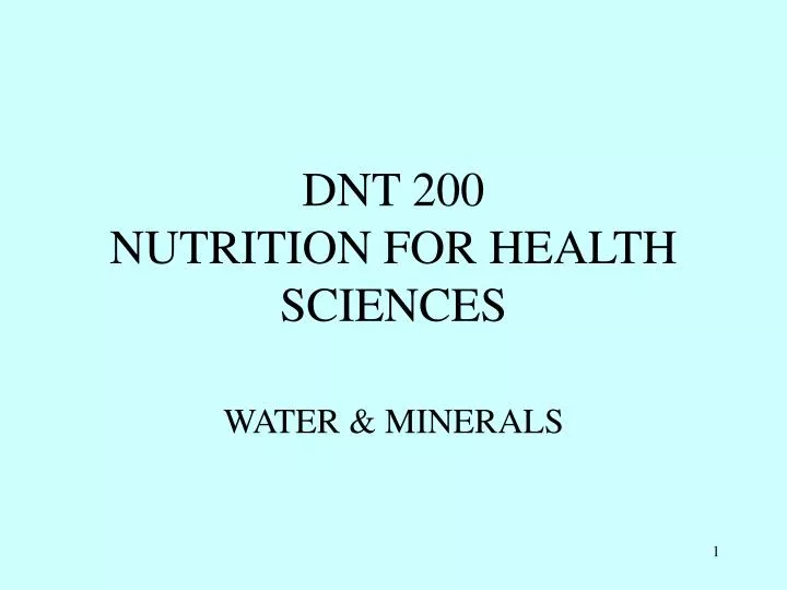 dnt 200 nutrition for health sciences