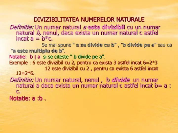 divizibilitatea numerelor naturale