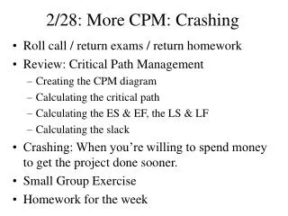 2/28: More CPM: Crashing
