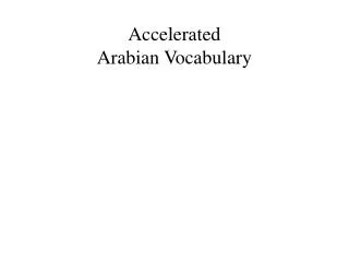 Accelerated Arabian Vocabulary