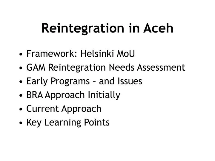 reintegration in aceh