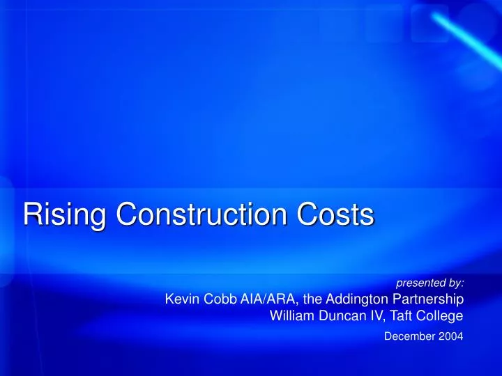 rising construction costs