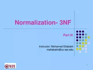 Normalization- 3NF